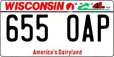 WI license plate 655OAP