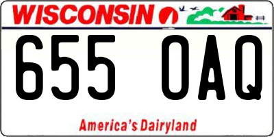 WI license plate 655OAQ