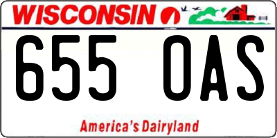 WI license plate 655OAS