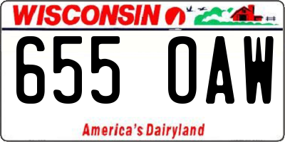 WI license plate 655OAW