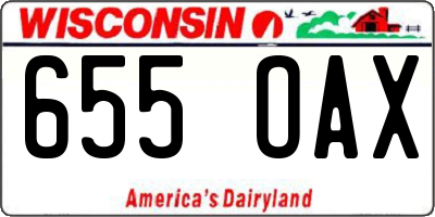WI license plate 655OAX