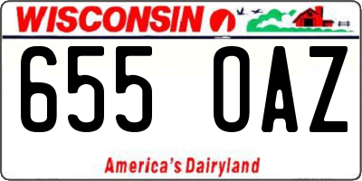 WI license plate 655OAZ