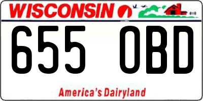 WI license plate 655OBD