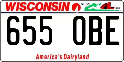 WI license plate 655OBE