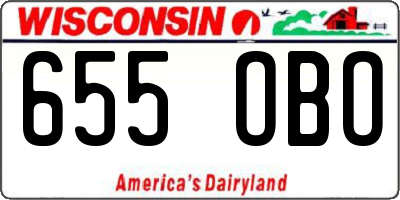 WI license plate 655OBO