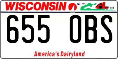 WI license plate 655OBS