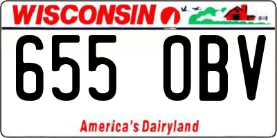 WI license plate 655OBV