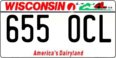 WI license plate 655OCL
