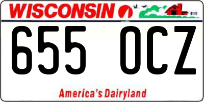 WI license plate 655OCZ