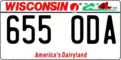 WI license plate 655ODA
