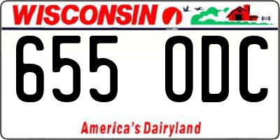 WI license plate 655ODC