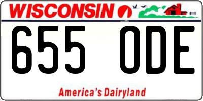 WI license plate 655ODE
