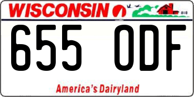 WI license plate 655ODF