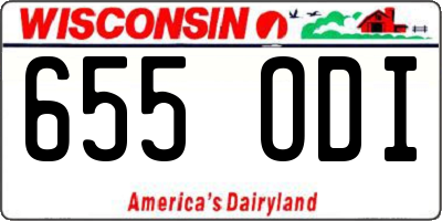 WI license plate 655ODI