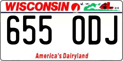 WI license plate 655ODJ