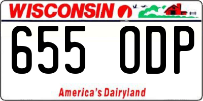 WI license plate 655ODP