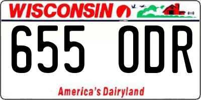 WI license plate 655ODR