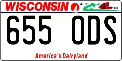 WI license plate 655ODS