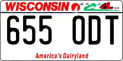 WI license plate 655ODT