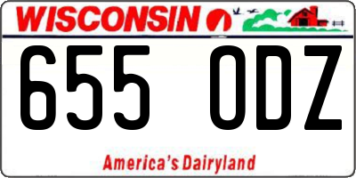 WI license plate 655ODZ