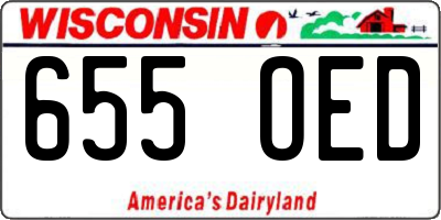 WI license plate 655OED