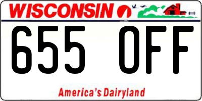 WI license plate 655OFF