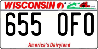 WI license plate 655OFO