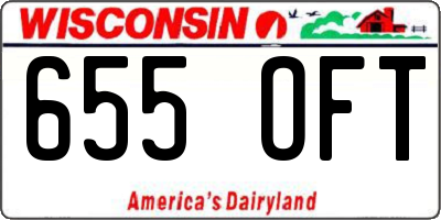 WI license plate 655OFT