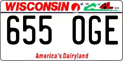 WI license plate 655OGE