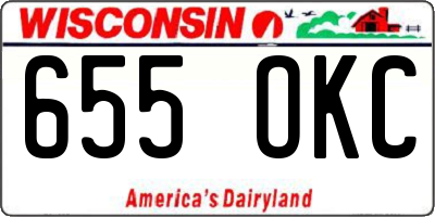 WI license plate 655OKC