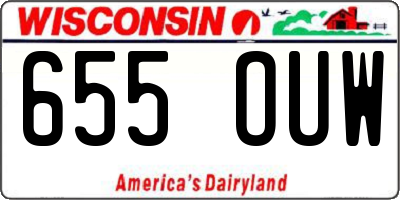 WI license plate 655OUW