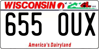 WI license plate 655OUX