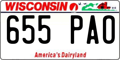 WI license plate 655PAO