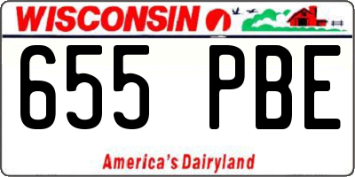 WI license plate 655PBE