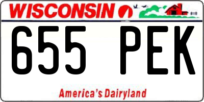 WI license plate 655PEK