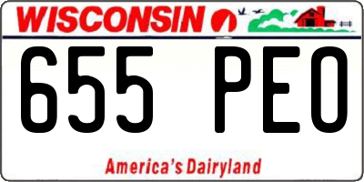 WI license plate 655PEO