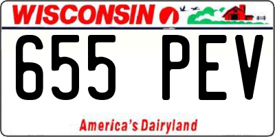 WI license plate 655PEV