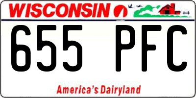 WI license plate 655PFC