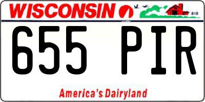 WI license plate 655PIR