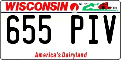 WI license plate 655PIV
