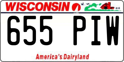WI license plate 655PIW
