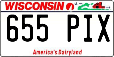 WI license plate 655PIX