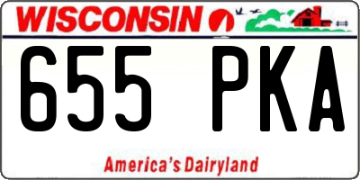 WI license plate 655PKA