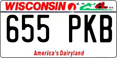 WI license plate 655PKB