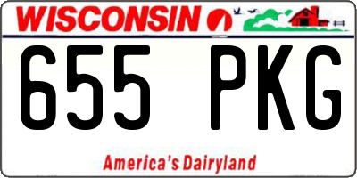 WI license plate 655PKG