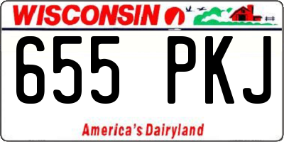WI license plate 655PKJ