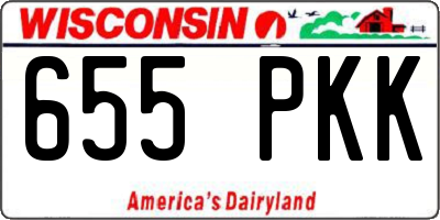 WI license plate 655PKK