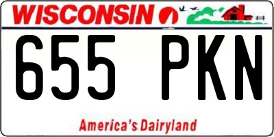 WI license plate 655PKN