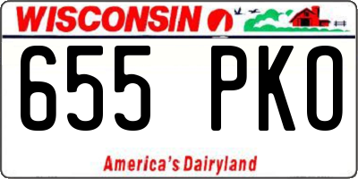 WI license plate 655PKO