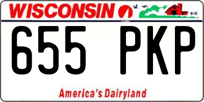 WI license plate 655PKP